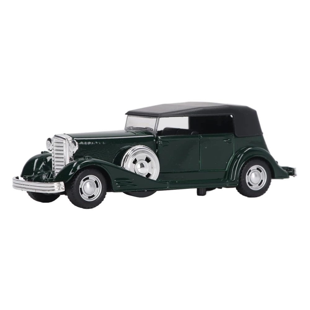 1:32 Classic Car Model Alloy Vintage Toy Open Doors Model Antique Pullback Car Toy Green