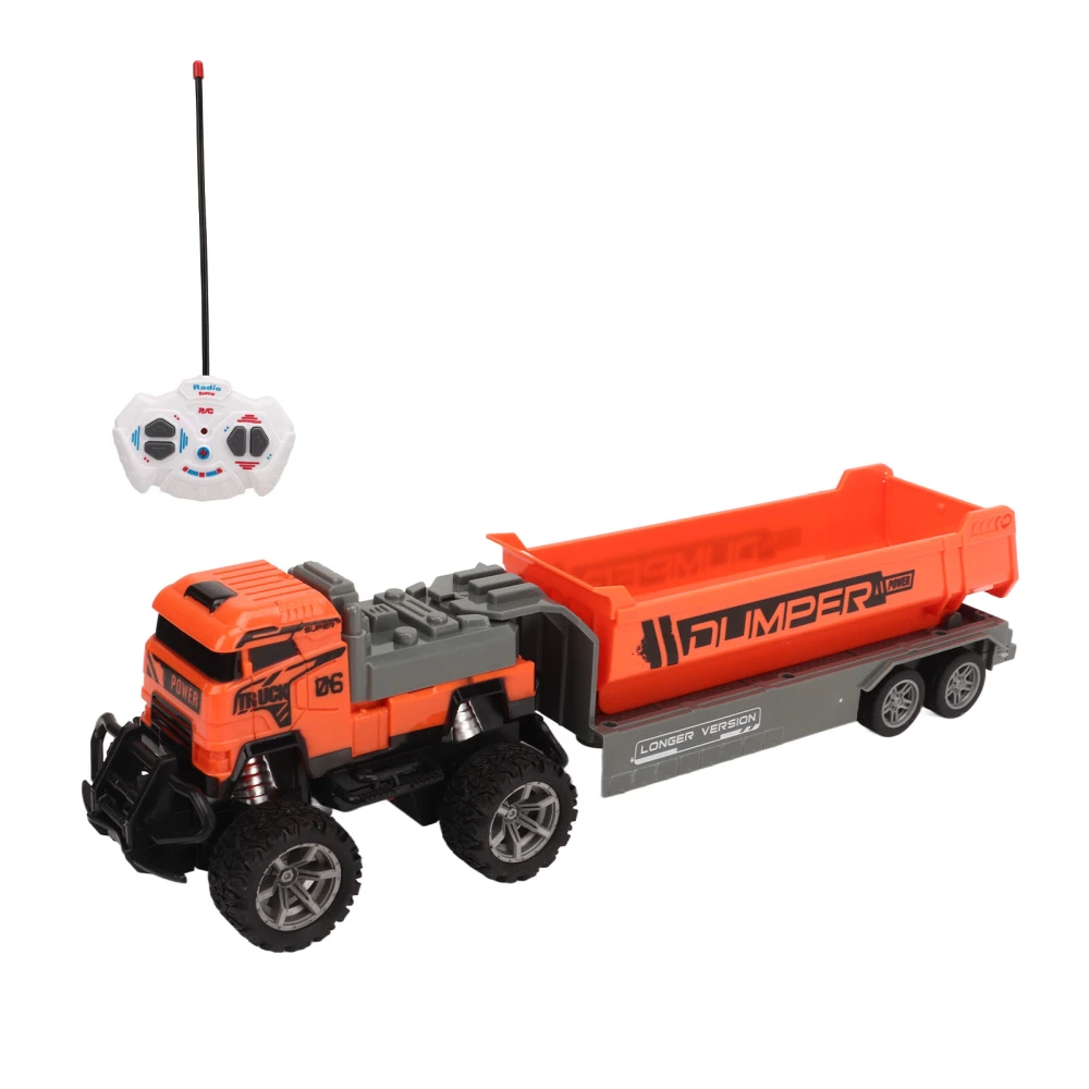 1:43 Cargo Truck Toy Remote Control Car Orange Transport Logging Truck Construction Vehicle Toy with Light