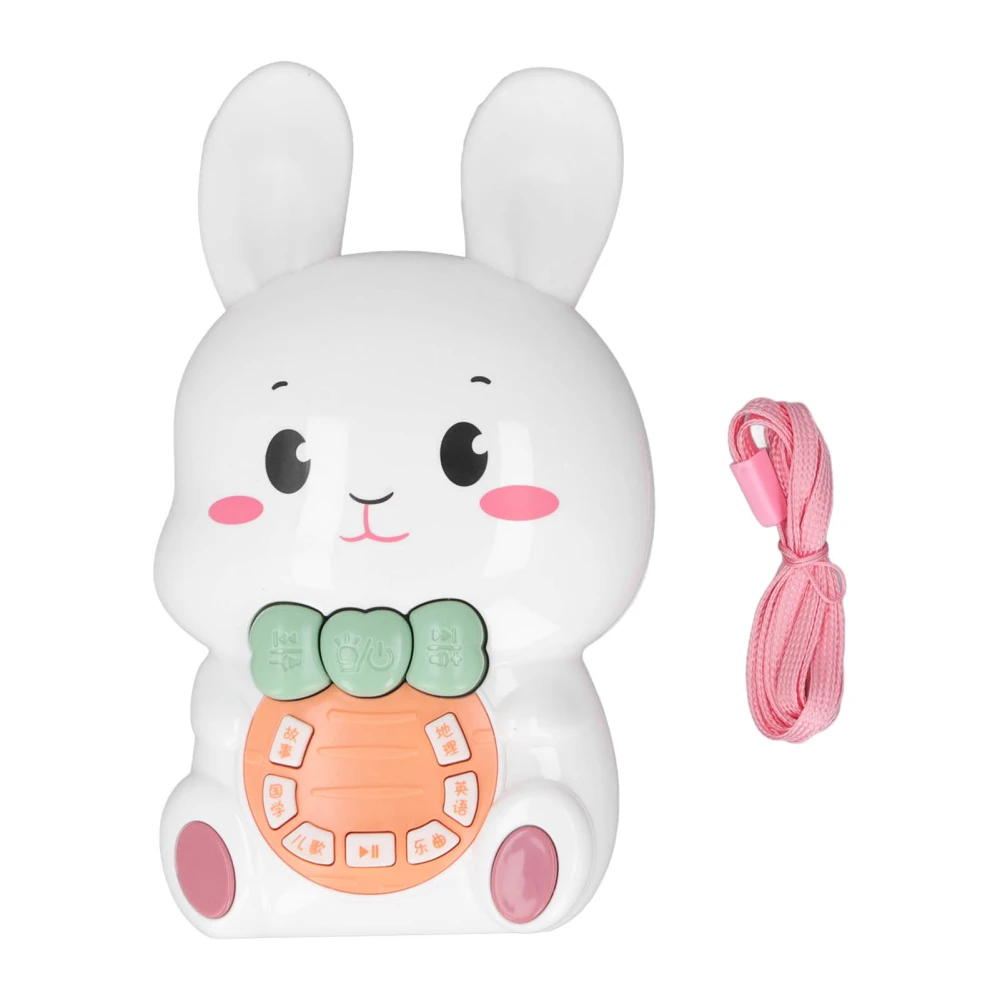 Rabbit Story Machine Early Educational Music Light Mini Rabbit Story Machine Toy White