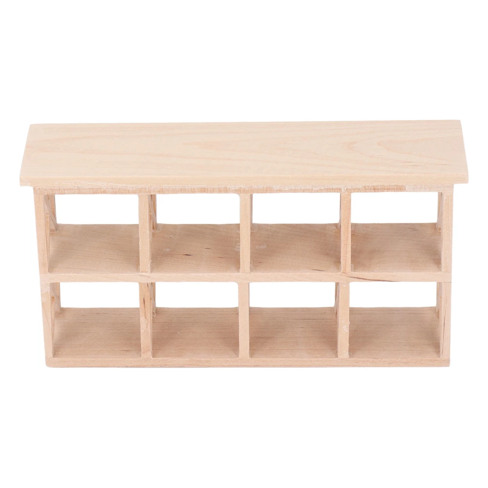 1: 12 Scale Dollhouse Wood Storage Rack Dollhouse Miniature Display Bookshelf for Dining Room