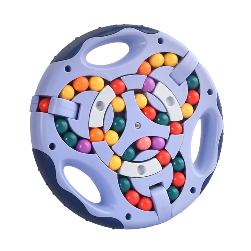 Finger Rotating Beans Double Sided Thinking Exercise Puzzle Decompression Rotating Beans Toy Blue