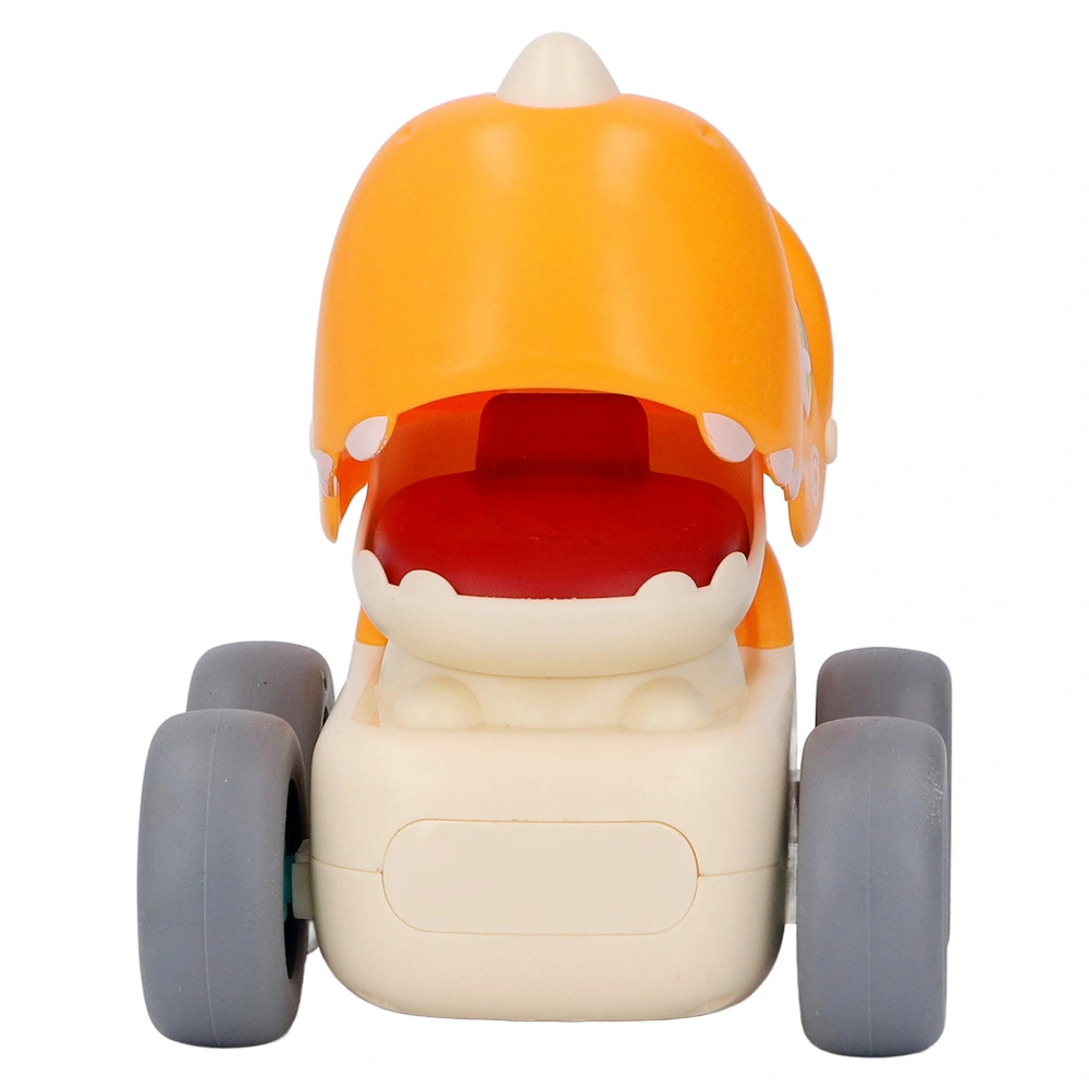 Kids Car Toy Dinosaur Shaped Press Moving Improve Hand Eye Coordination Cartoon Vehicle Toy Orange