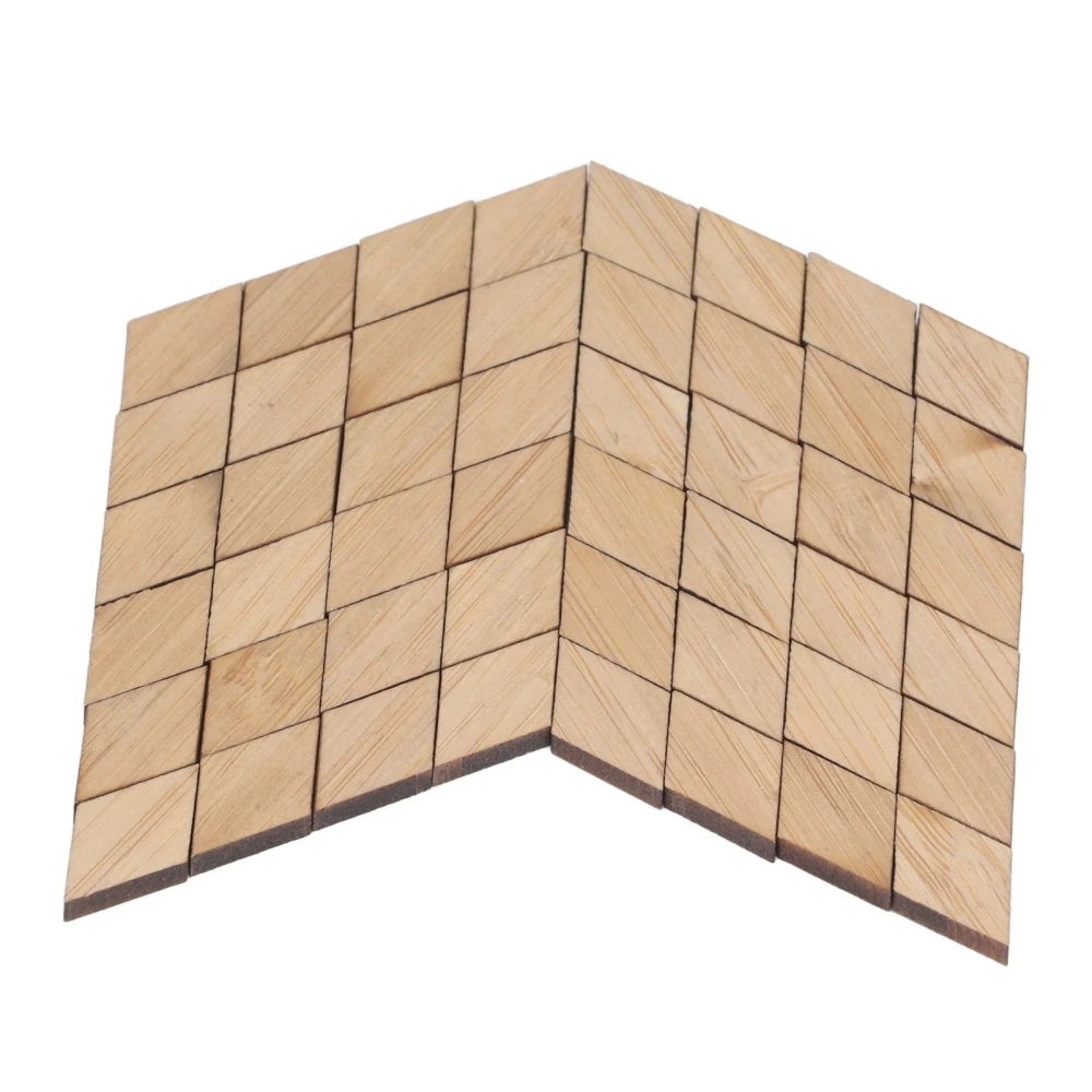 48pcs 1:12 Dollhouse Floor Boards DIY Vintage Geometric Rhombic Shape Bamboo Dollhouse Flooring