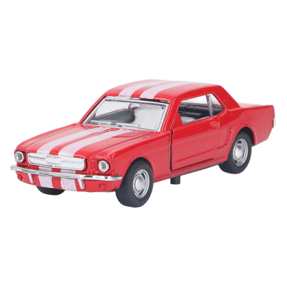 Retro Car Model 1/32 Scale Pull Back Alloy Classic Vehicle Toy with Open Doors for Children Collectors Red