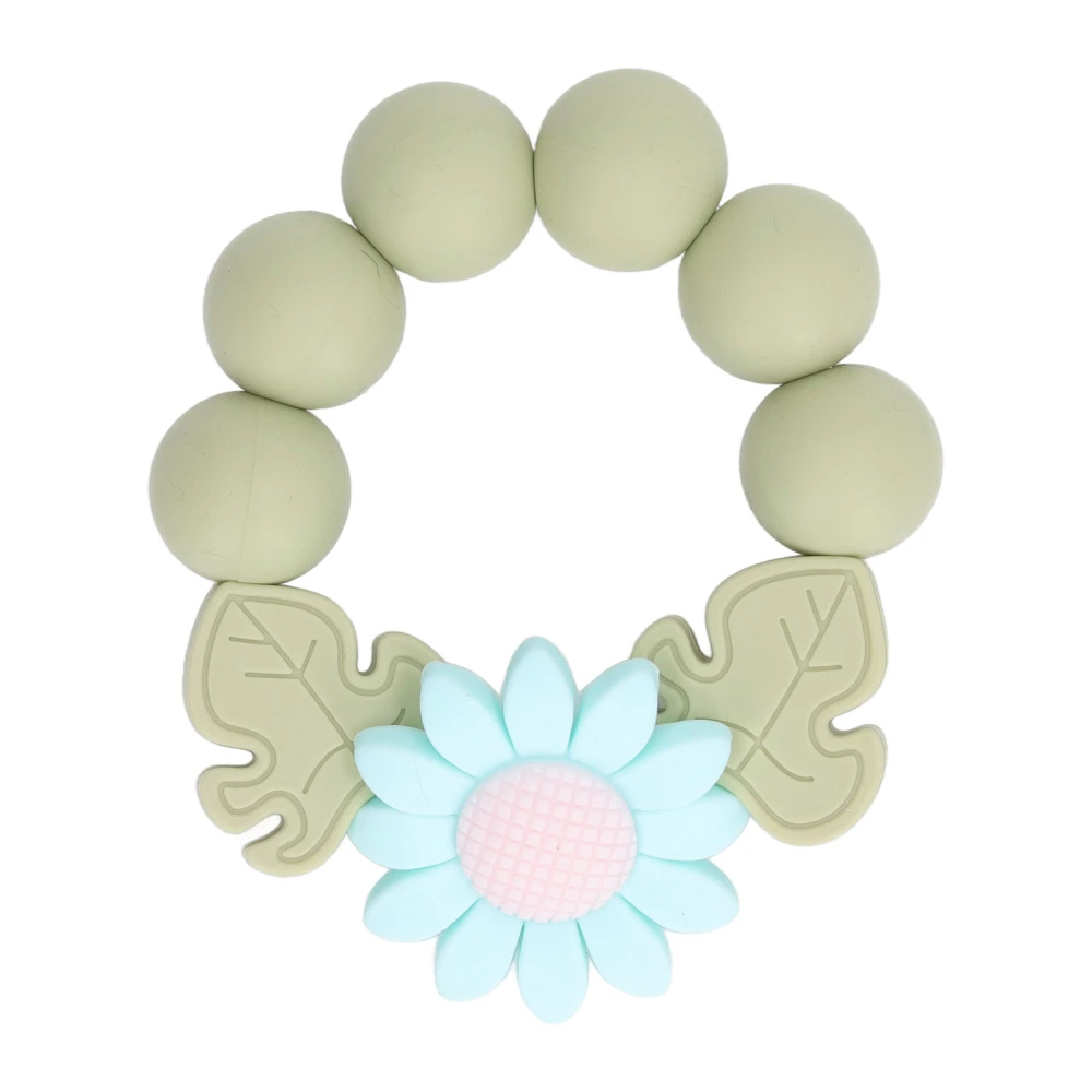 Baby Teething Bracelet Pain Relieving Hand Eye Coordination Exercise Flower Decoration Silicone Chew Bracelet Type3