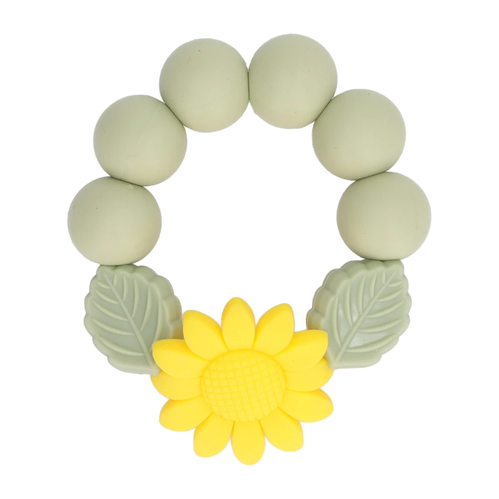 Baby Teething Bracelet Pain Relieving Hand Eye Coordination Exercise Flower Decoration Silicone Chew Bracelet Type5