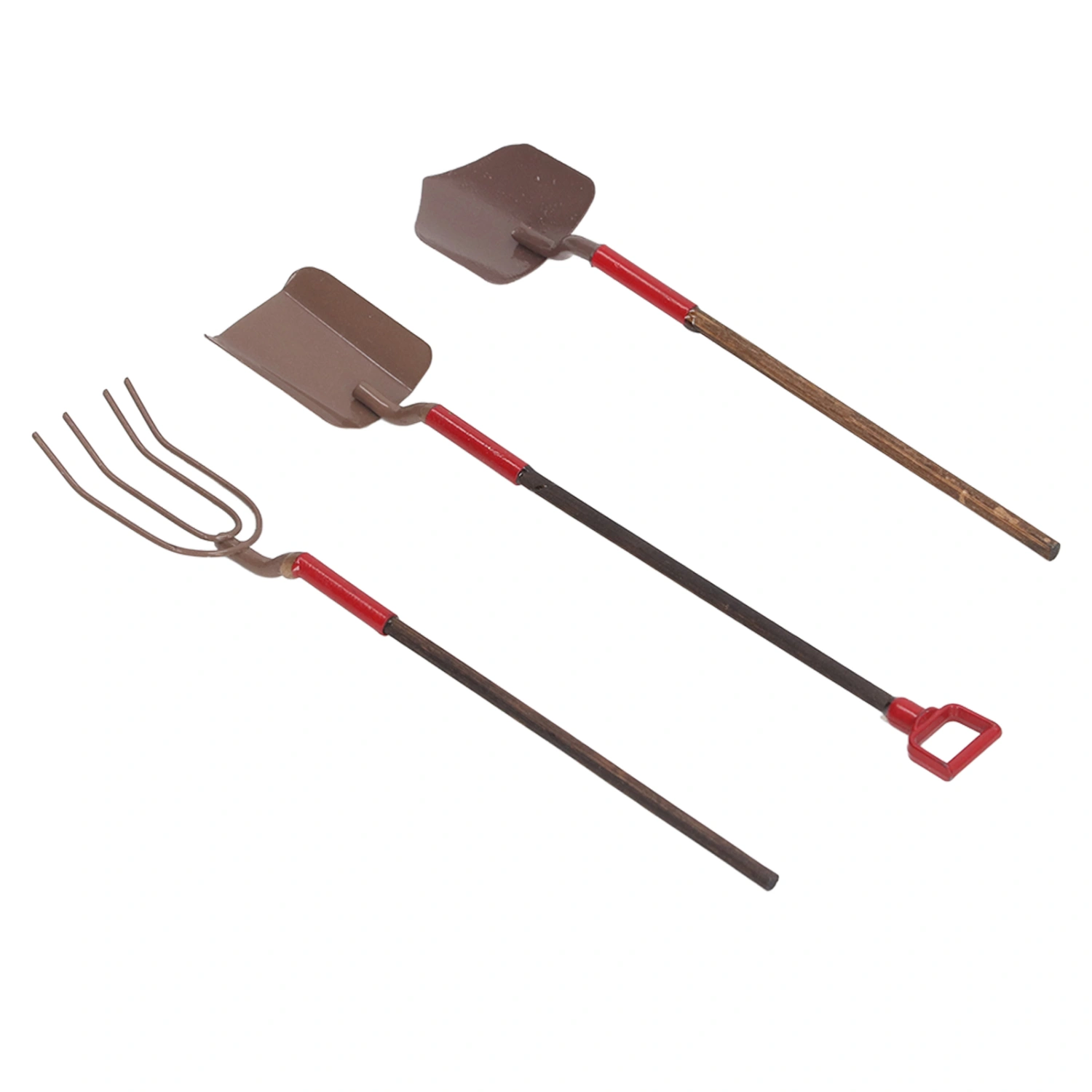 1:12 Miniature Dollhouse Garden Tools 3pcs Dollhouse Farming Tools Accessories for Garden Landscape Brown