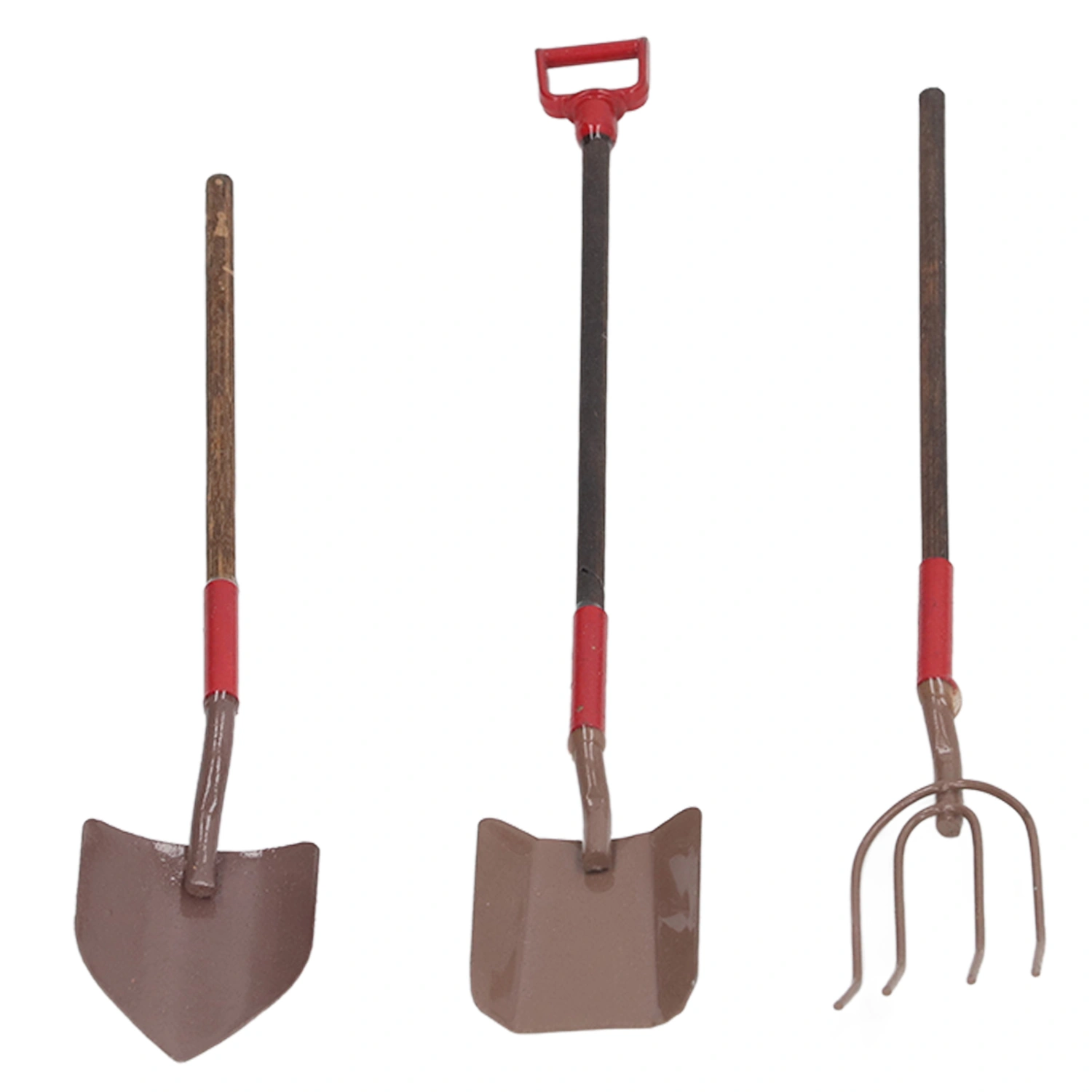 1:12 Miniature Dollhouse Garden Tools 3pcs Dollhouse Farming Tools Accessories for Garden Landscape Brown