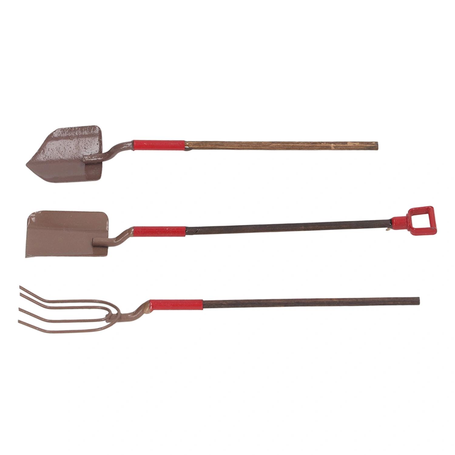 1:12 Miniature Dollhouse Garden Tools 3pcs Dollhouse Farming Tools Accessories for Garden Landscape Brown