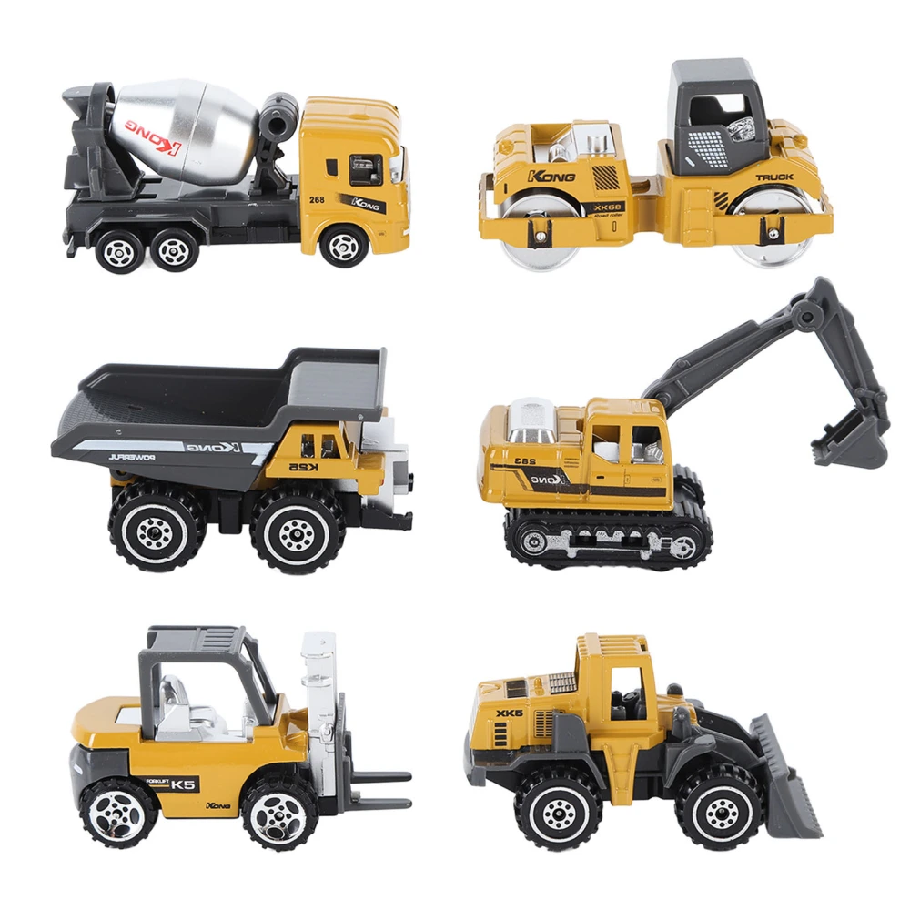 6pcs 1:64 Construction Vehicle Toy Mini Decoration Alloy Construction Vehicle Car for Children Christmas