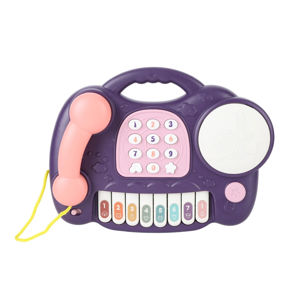 Baby Telephone Piano Drum Toy Musical Light Early Educational Kids Cell Phone Toy