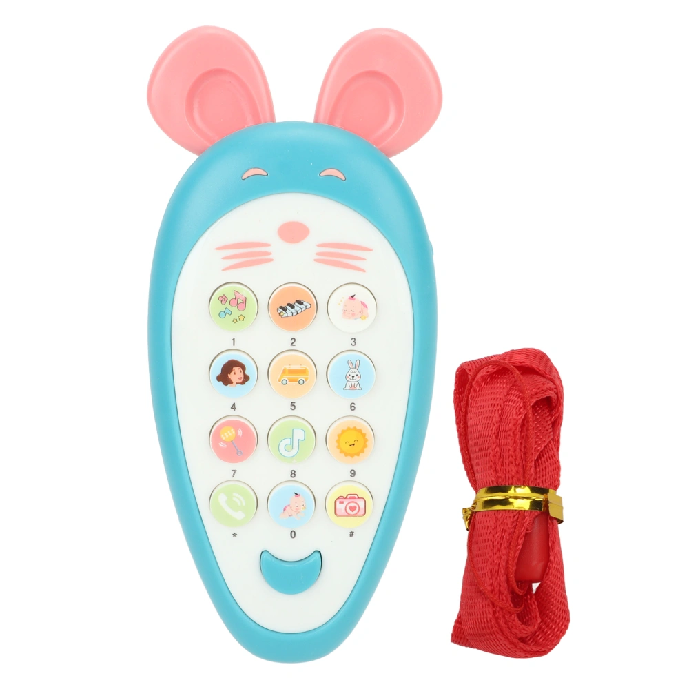 Early Education Phone Toy Silicone Baby Phones Toy for Learning and Play Baby Teething Game Blue