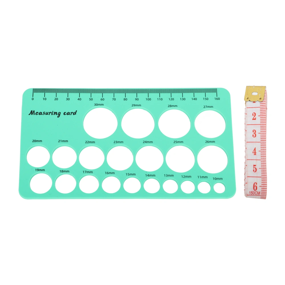 Mothers Nipple Measurement Ruler Flexible Silicone Breast Flange Measuring Tool with 1.5m Soft Tape Green