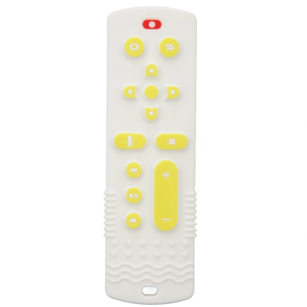 TV Remote Control Shape Teething Toy Textured Buttons Bright Color Sensory Development Teether White