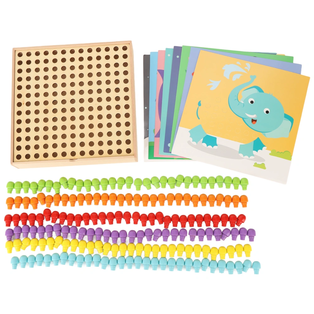 Mushroom Nail Jigsaw Puzzle Toy Colorful Early Educational Nail Jigsaw Toy for Children Kids