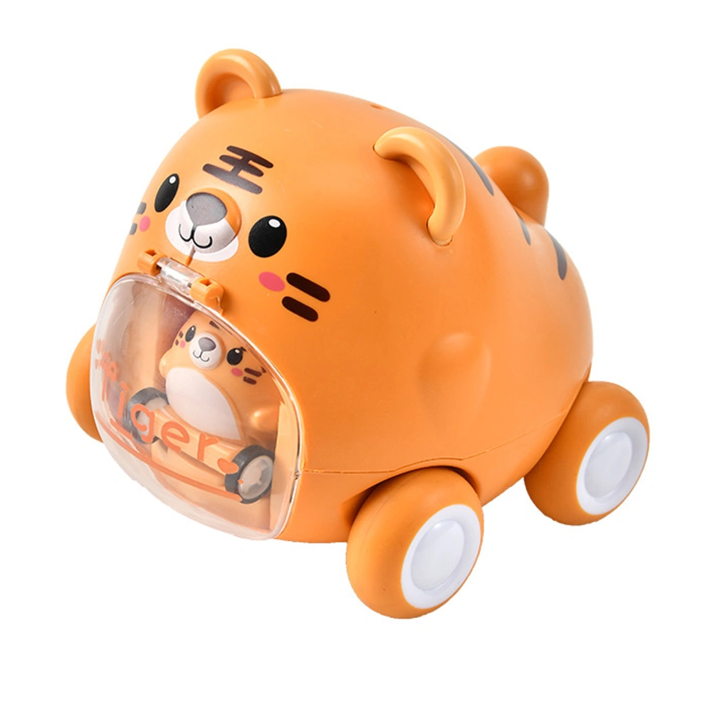 Catapult Car Toys Interactive Cute Cartoon Animal Friction Powered Ejection Inertial Car Toys for Boys Girls Gifts Tiger Standard