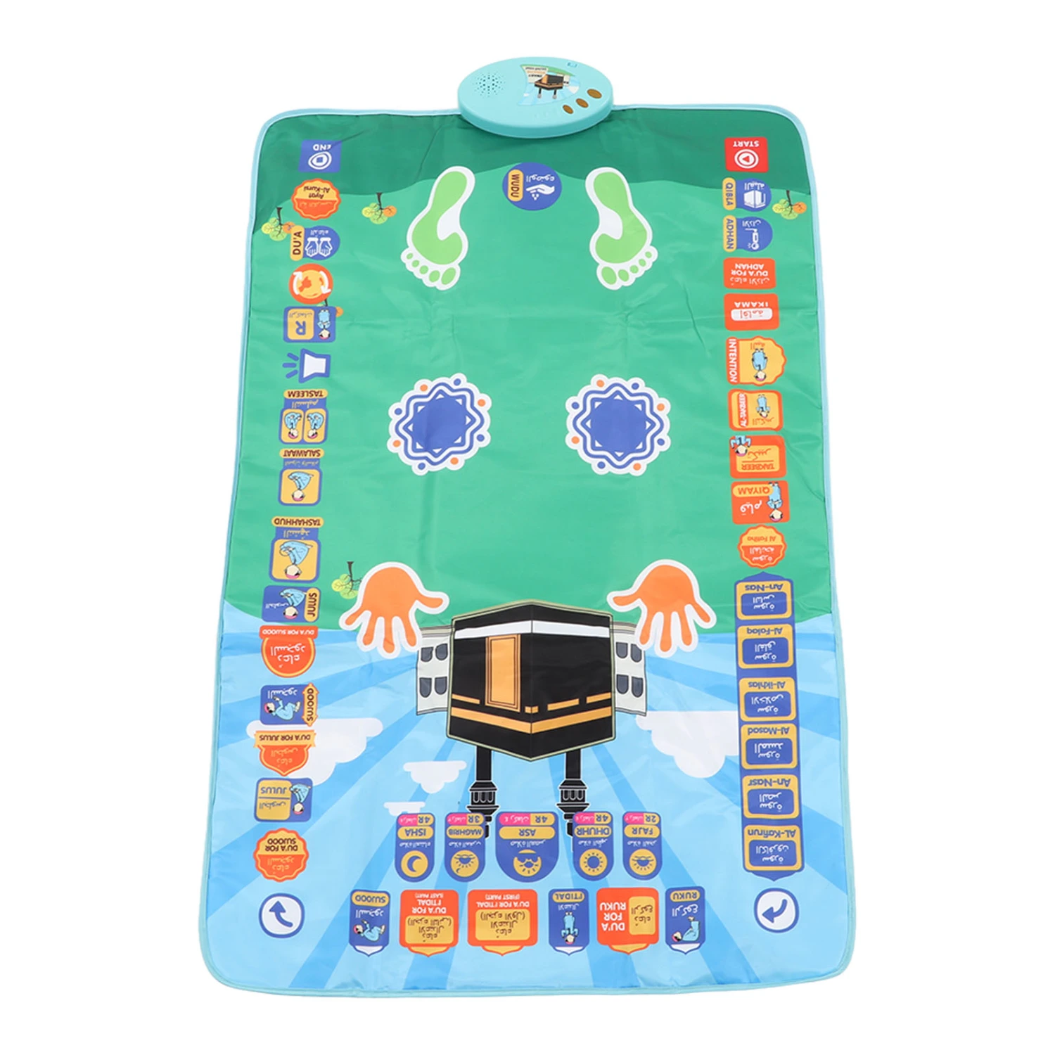 Smart Kids Prayer Mat 7 Languages Standard Action Prompt Muslim Interactive Prayer Blanket 43.3 X 27.6in Boy
