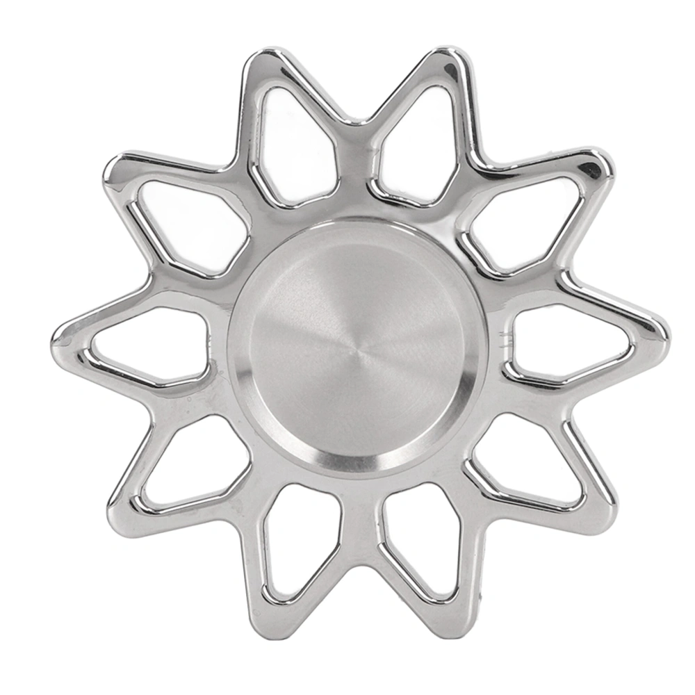 Anxiety Relief Rotating Toy Portable Sun Shaped Fingertip Rotation Toy for ADD ADHD Christmas Silver