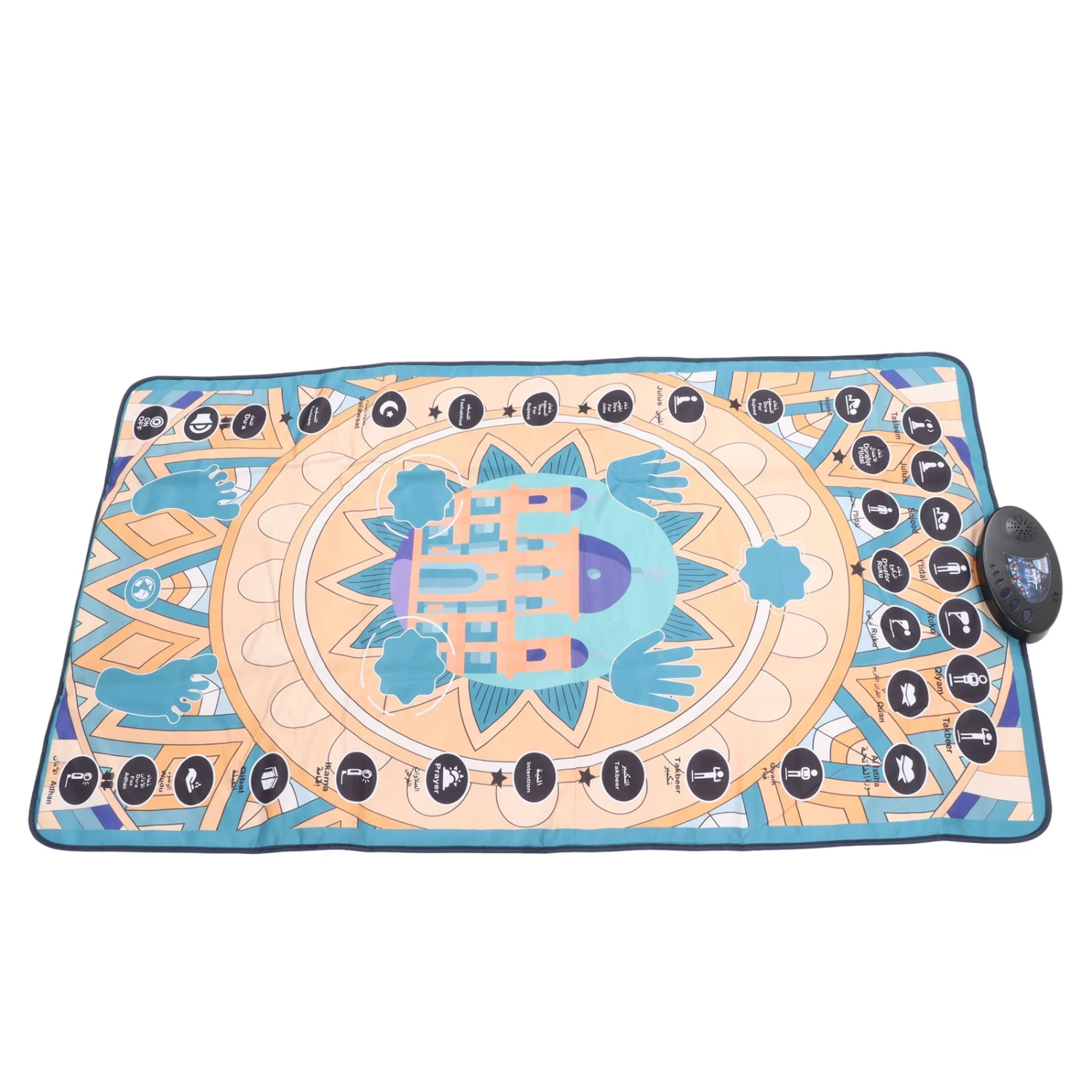Electronic Muslim Prayer Mat 7 Languages Smart Touch Sensitive Educational Foldable Muslim Prayer Rug C