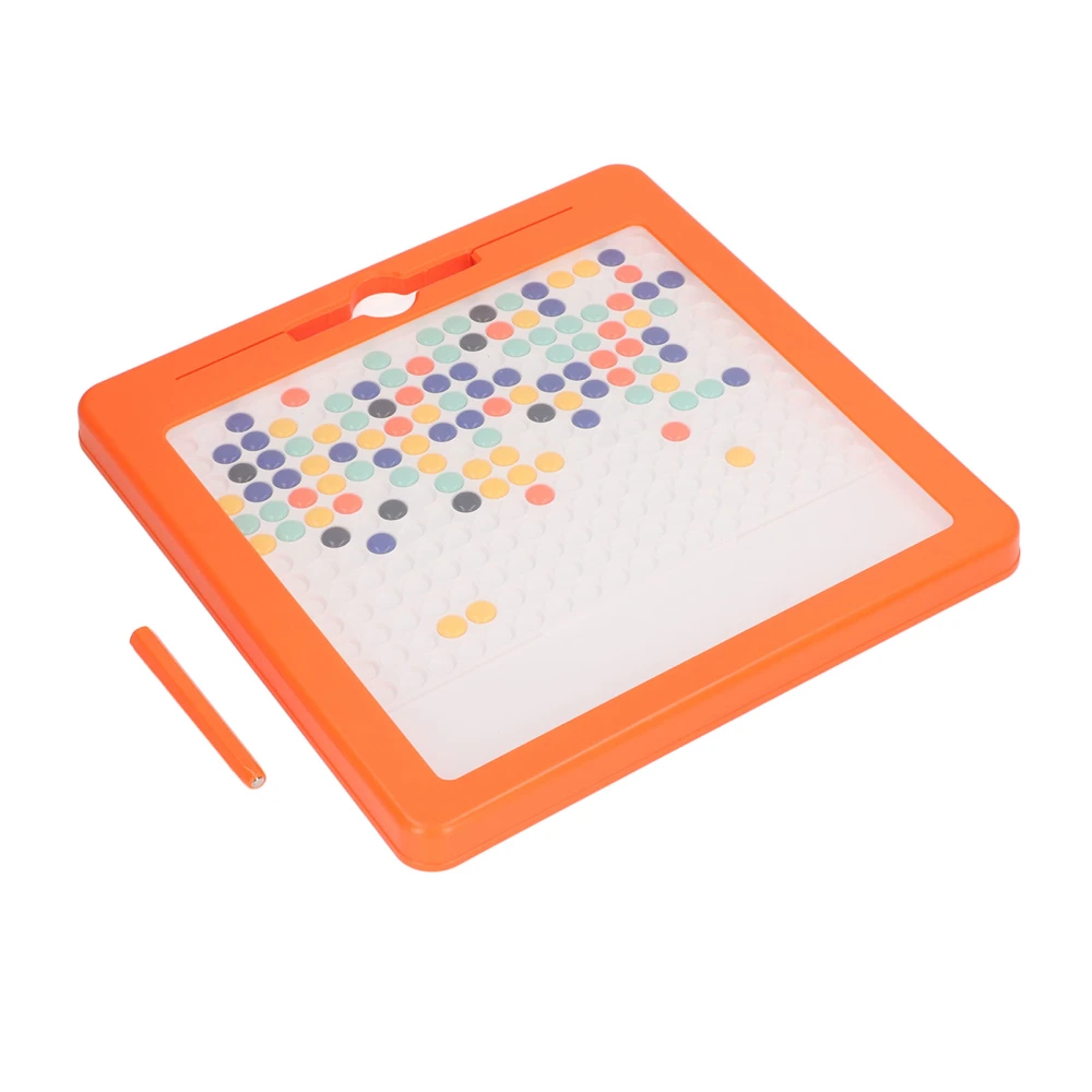 Magnetic Drawing Board for Toddlers Colorful Educational Doodle Board with Magnetic Pen and Beads Orange