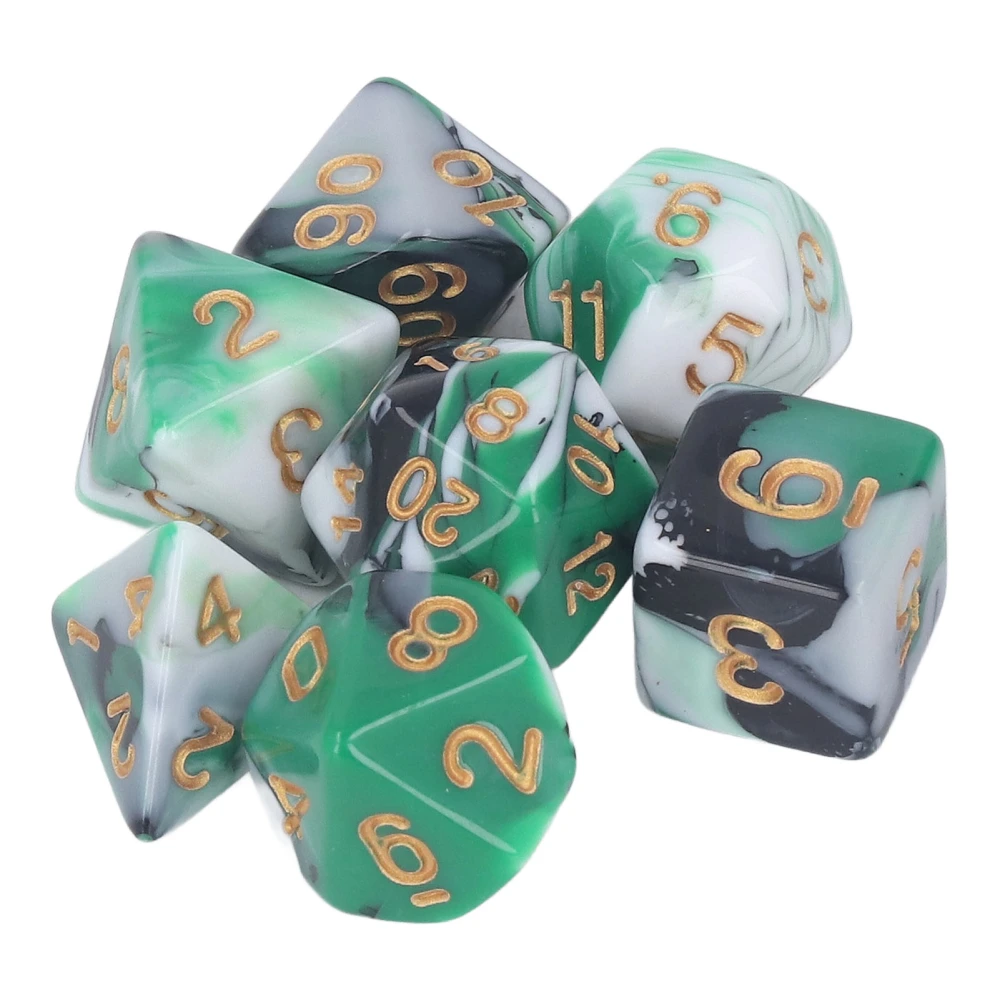 7pcs Acrylic Role Playing Game Dice Men Women Portable Exquisite Polyhedral Dice Set for Bar Holiday Party Type 1