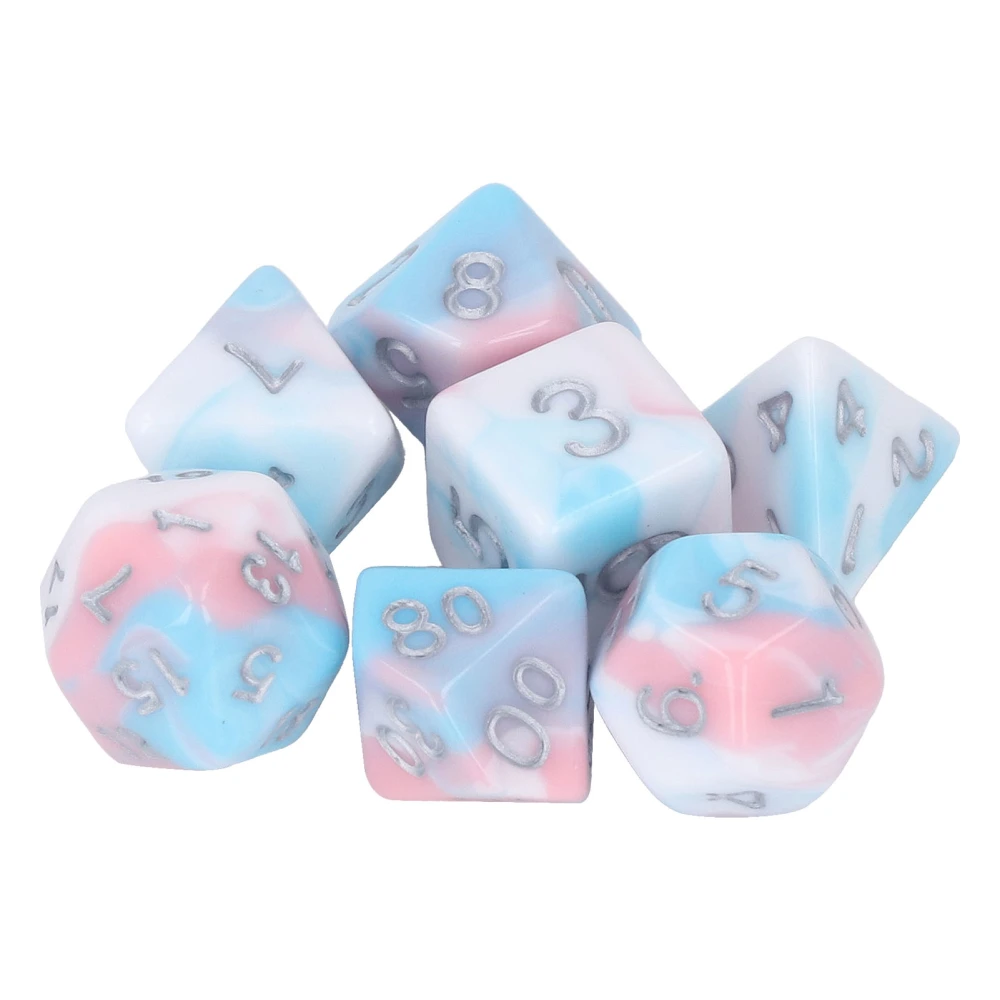 7pcs Acrylic Role Playing Game Dice Men Women Portable Exquisite Polyhedral Dice Set for Bar Holiday Party Type 4