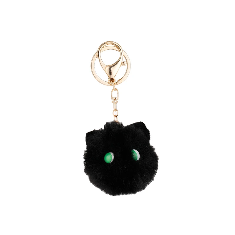 Cute Plush Blush Cat Ball Keychain Doll Schoolbag Pendant