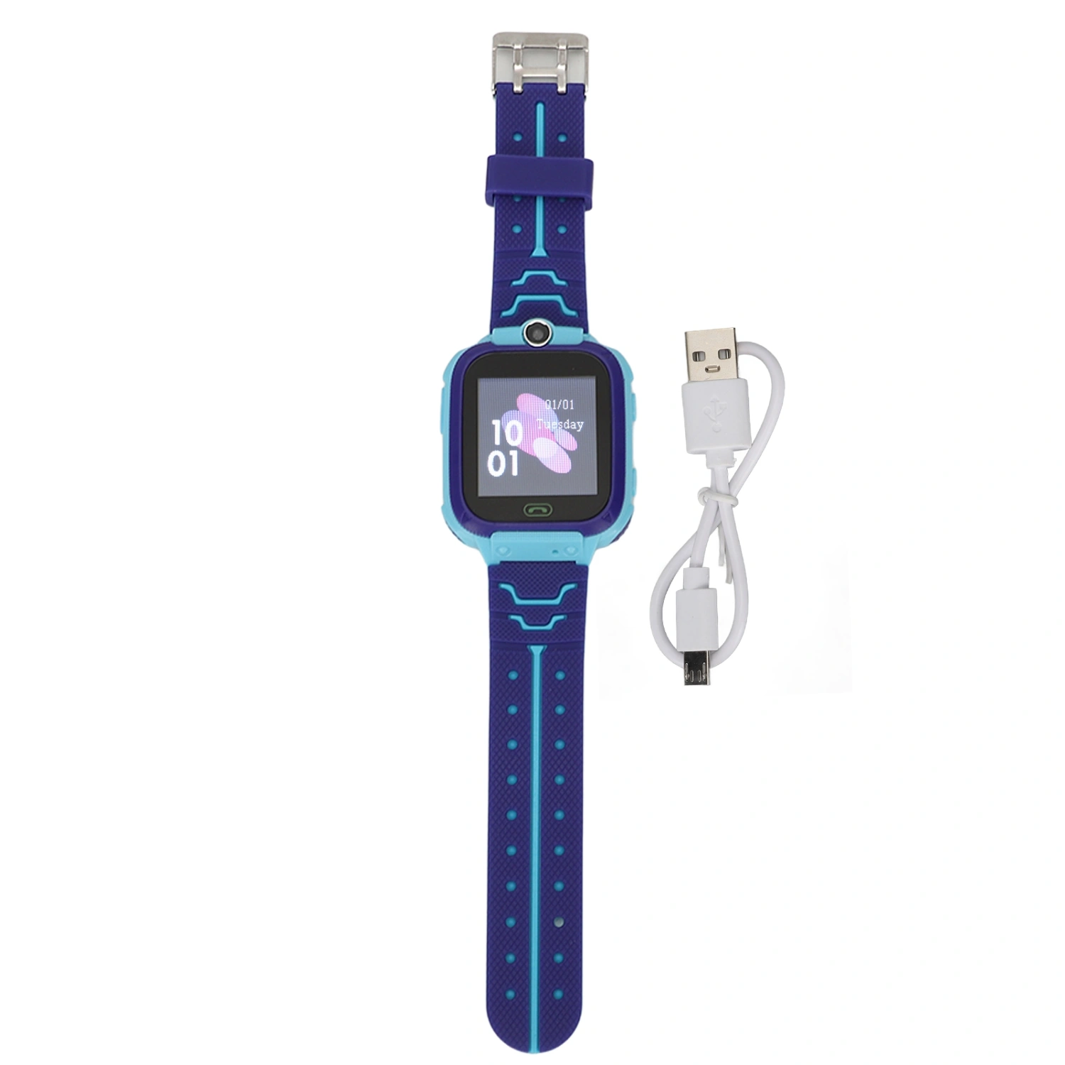 2G Kids Smartwatch for Boys Girls 1.44inch LBS Positioning Voice Call SOS Alert HD Touch Screen Phone Watch Blue