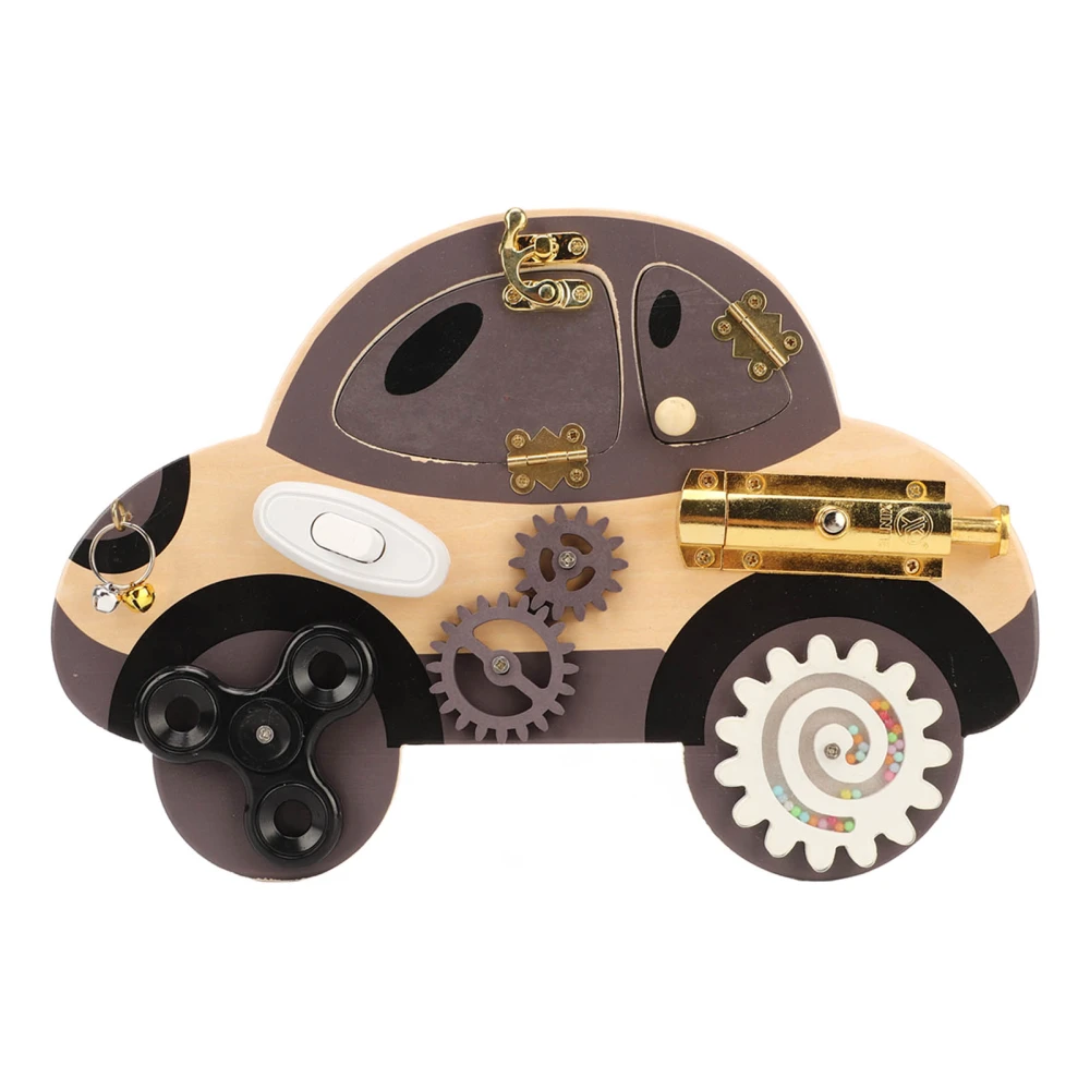 Wooden Car Sensory Toy Interesting Educational 8 Playing Ways Handcrafted Portable Fidget Toy for Kids Learning