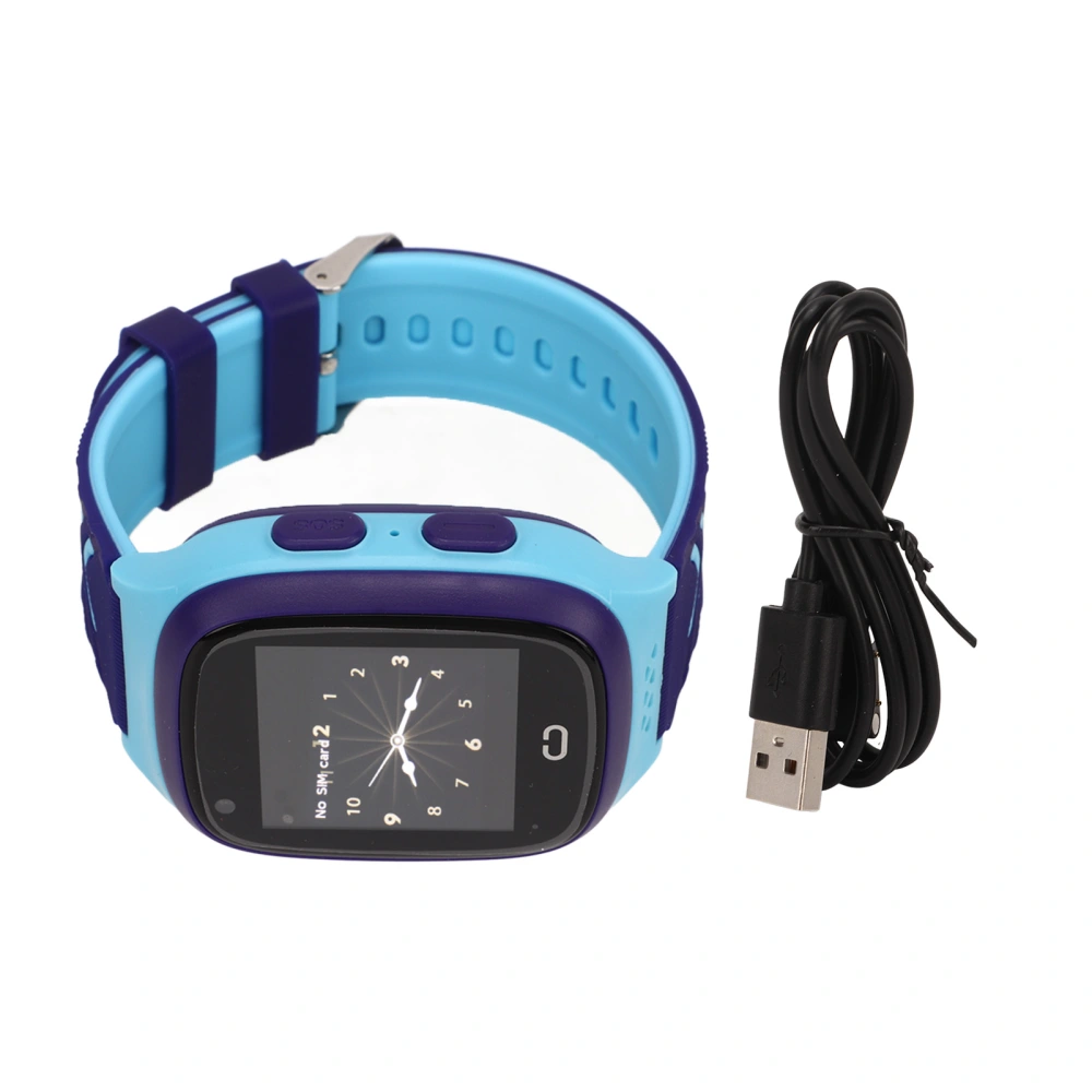 Children Waterproof Smart Watch Kid Fashionable Touch Screen Watch with Video Camera Alarm Clock Blue