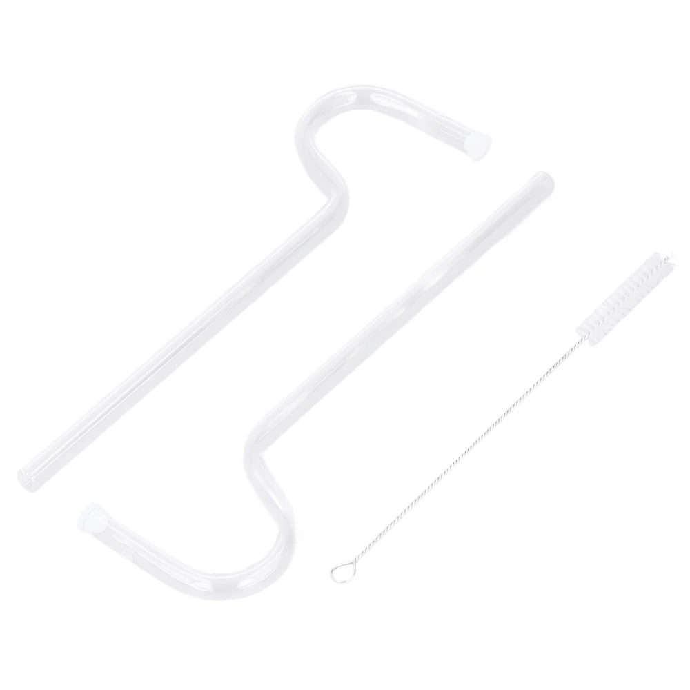 2pcs Reusable Glass Drinking Straw Flute Wrinkle Resistant Transparent Drinking Straw For Engaging Lips Horizontally