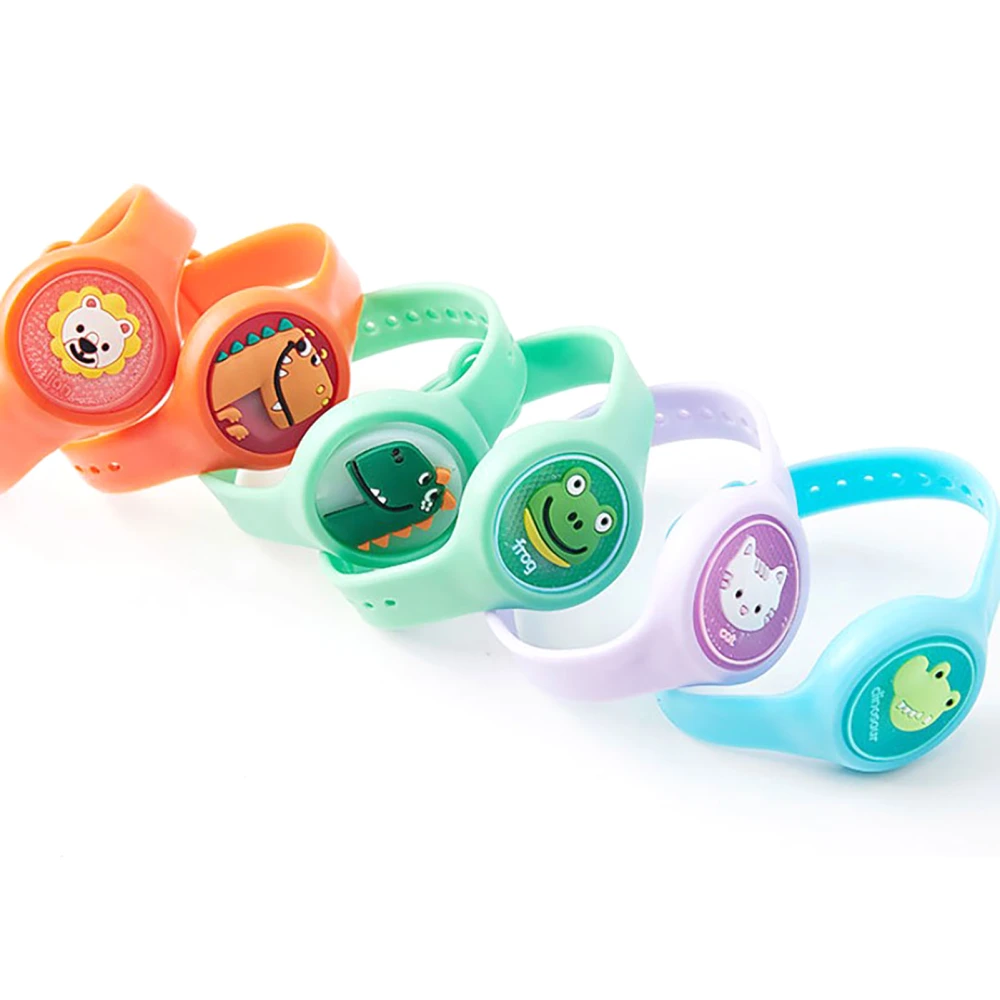 8pcs Kids Repellent Bracelet Watch Shaped Lighting Animal Pattern Repellent Wristband