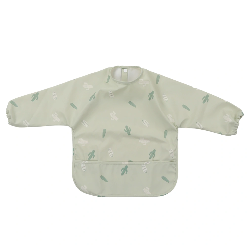 Infant Long Sleeve Bib Waterproof Cute Toddler Soft Sleeved Bib with Pocket for Eating Feeding 06