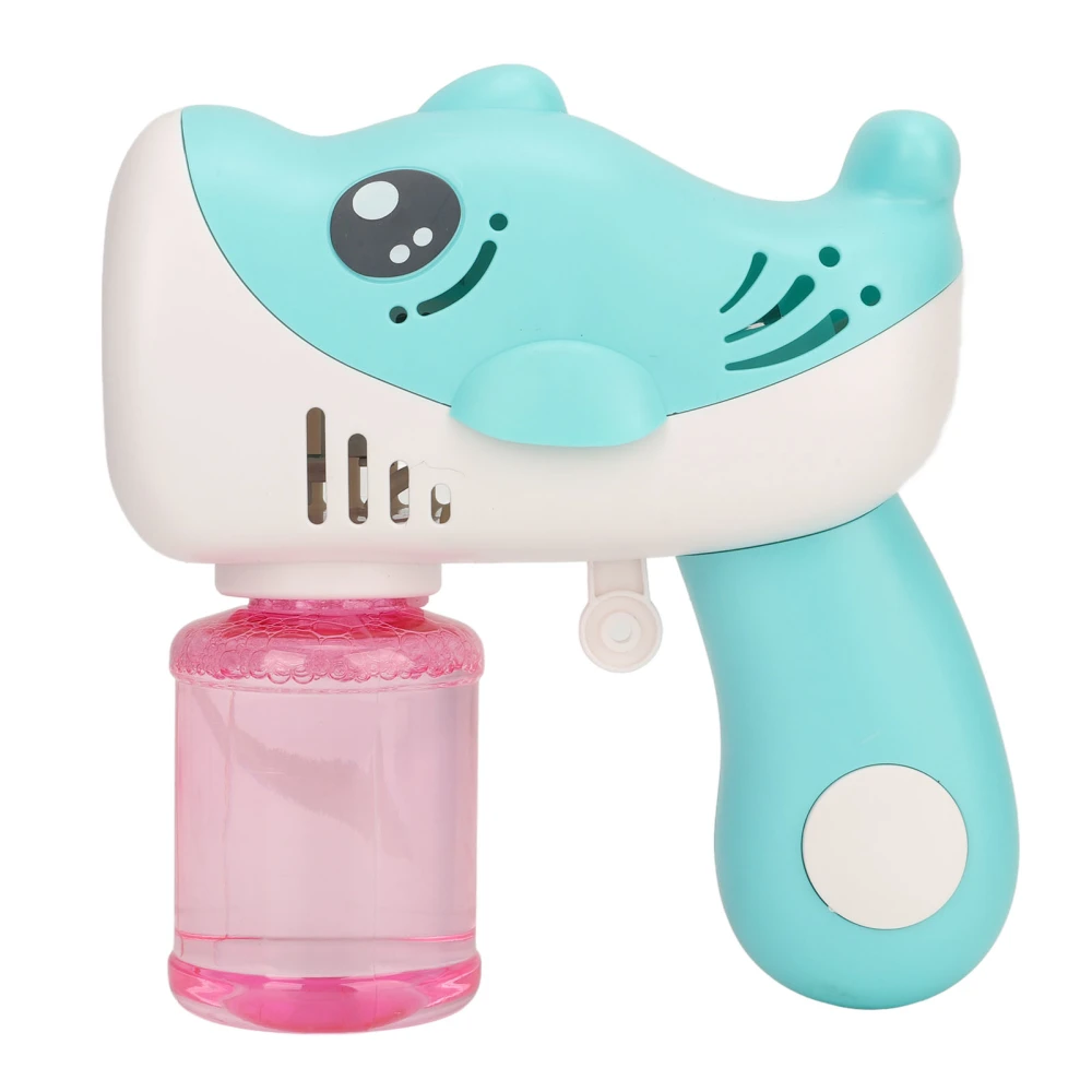 12 Holes Bubbles Machine Handheld Battery Operated Automatic Dolphin Bubble Blower with Light Green