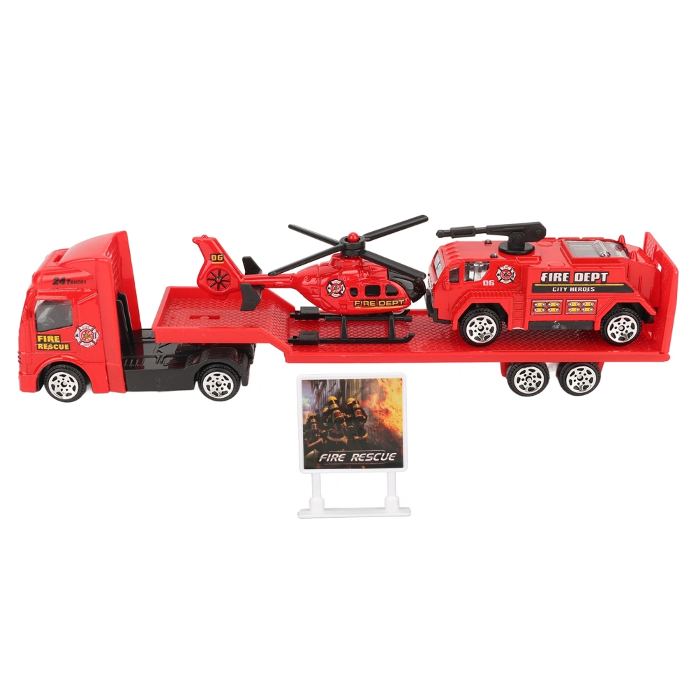 4pcs Set 1: 64 Alloy Engineering Car Vehicle Playset Set Simulation Construction Trailer Type D