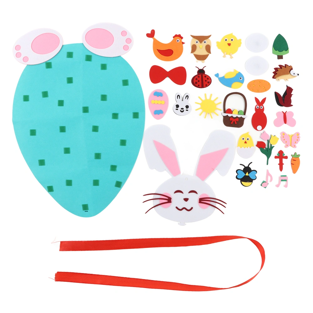 Toddler DIY Felt Rabbit Set Wall Hanging Bunny Crafts Ornaments for Home Party Decoration