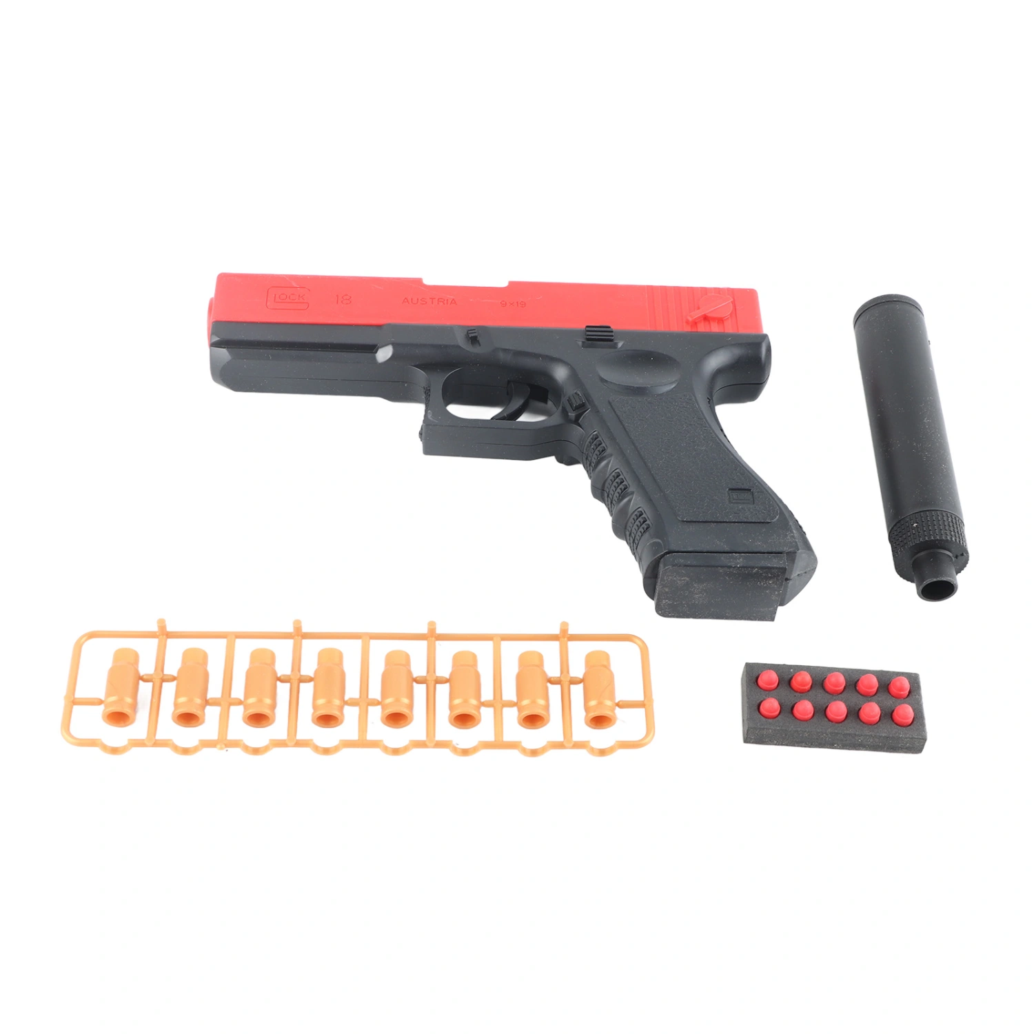 Shell Ejecting Education Model Realistic Toy Gifts Boys Toy Luminous Ejecting Game Balck and Red