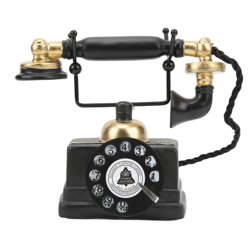 Cafe Bar Store Window Vintage Telephone Model Retro Home Study Desktop Resin Telephone Model Decoration