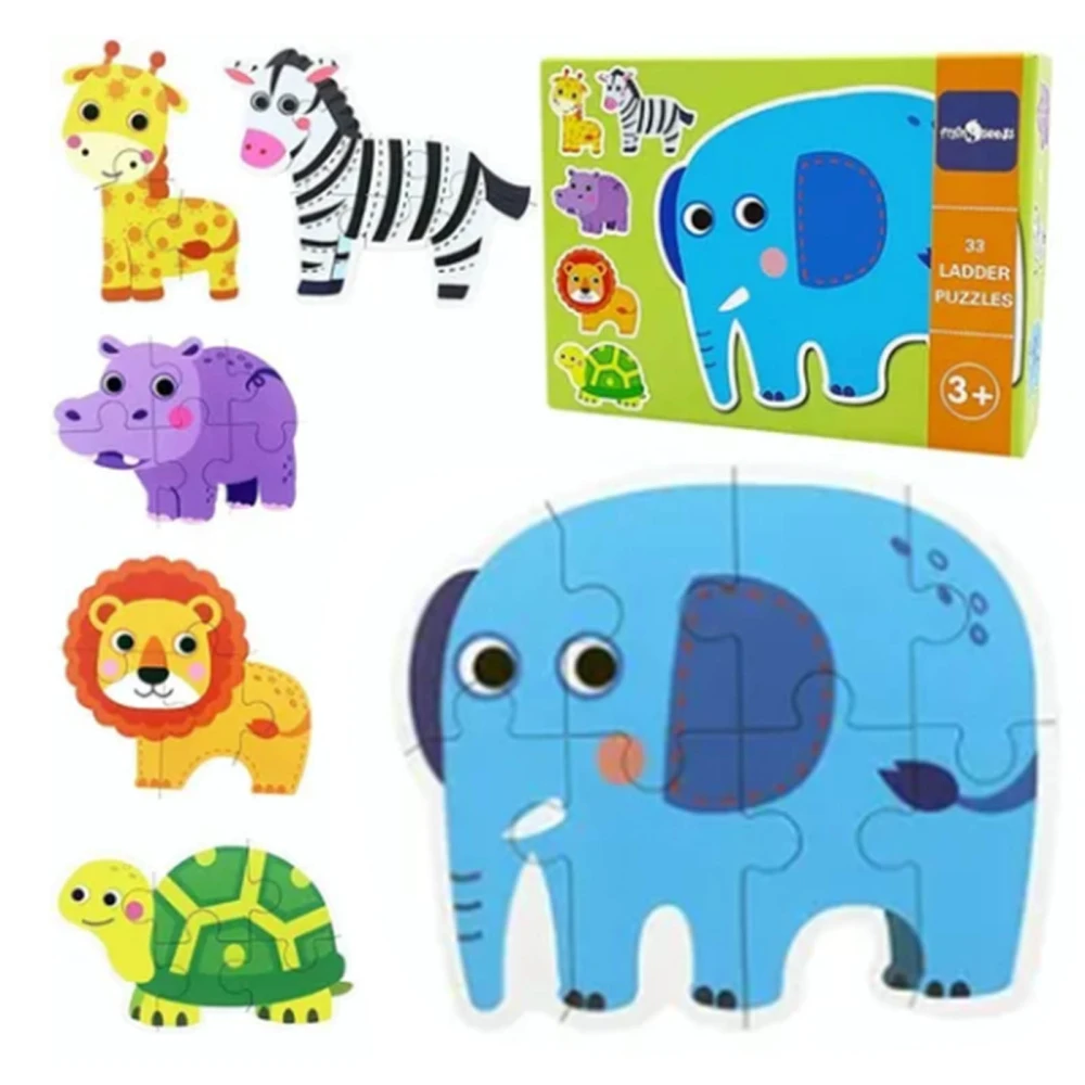 Animals Shaped Puzzles Toddler Educational Toys Large Piece Animal Puzzles Gift Set