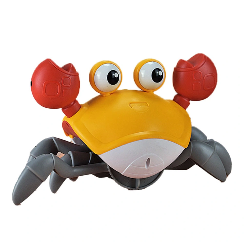 Crawl Crab Toy with Lights Music Automatic Obstacle Avoidance Electric Crab Toy Rechargeable Crawling Toys Orange