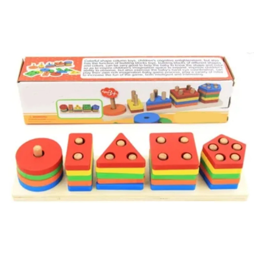 Kids Blocks Sorting Set Different Shapes Colors Improve Coordination Blocks Matching Educational Toy