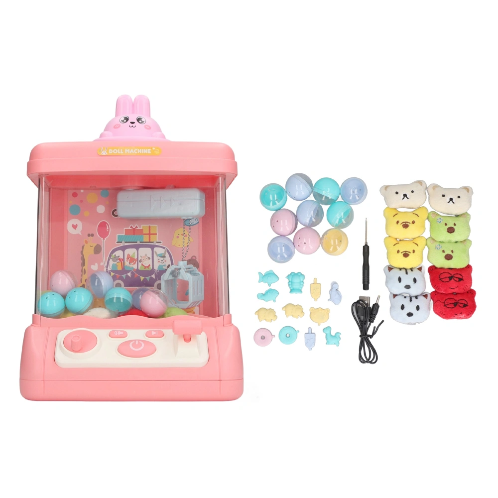 Kids Mini Doll Grabber Machine Light Music Improve Coordination Electric Eggshell Grabber Game Toy Pink