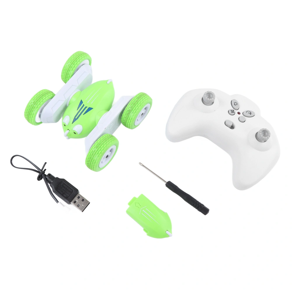 2.4GHz Remote Control Car Double Sided Flipping 360 Degree Rotating RC Car Vehicle Toy Green