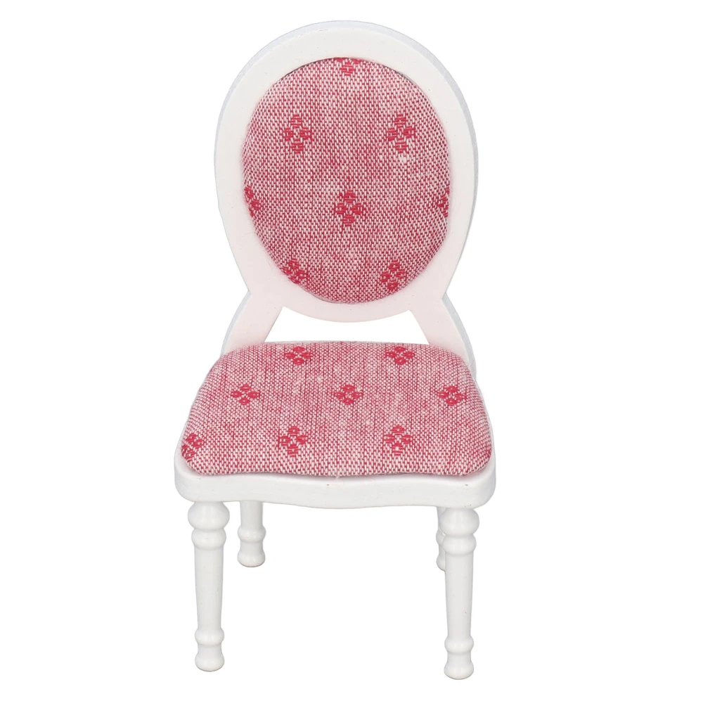 Dollhouse Chair White Retro Simulation Wooden High Back Chair 1:12 Mini Dollhouse Furniture Ornaments