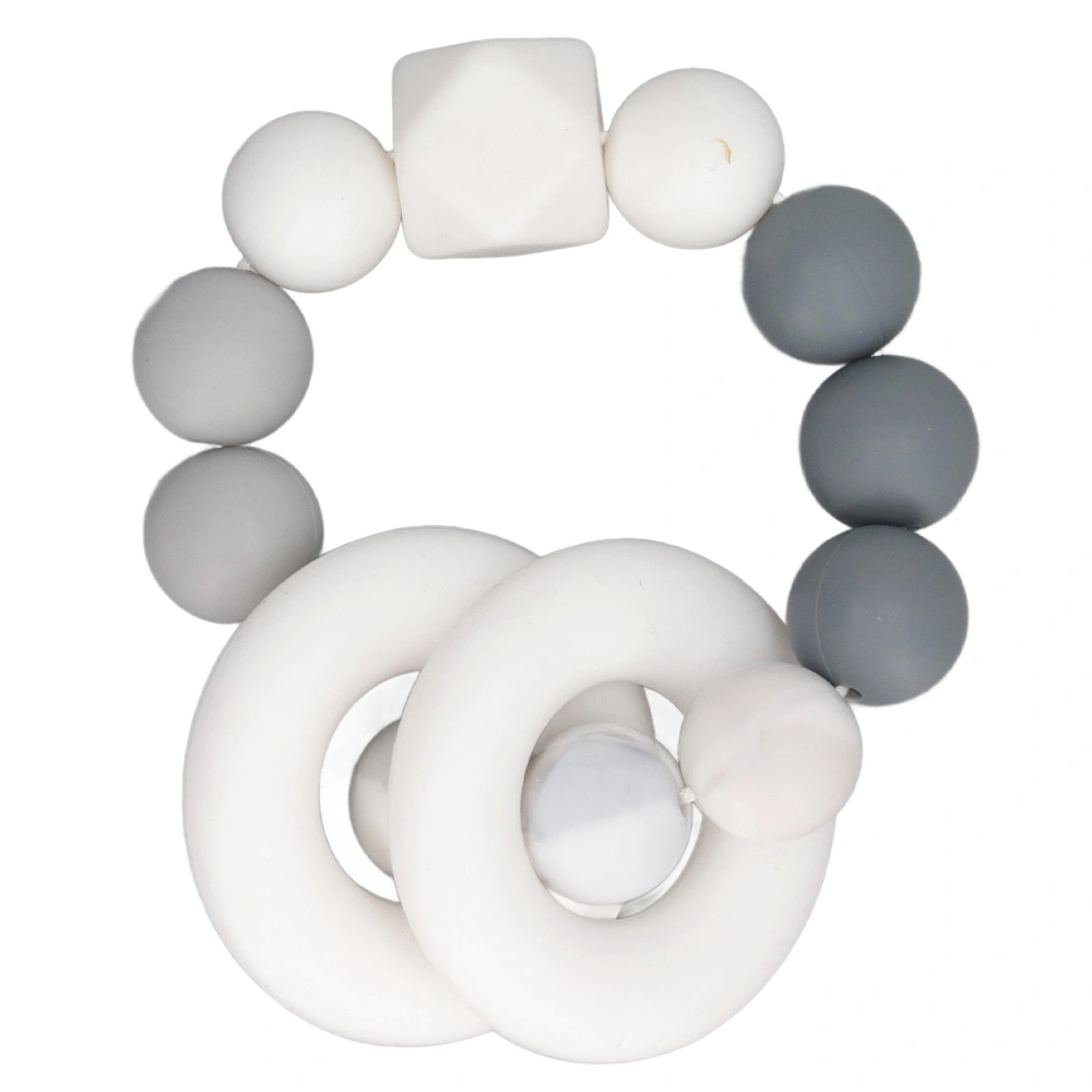 Silicone Teething Ring Beads Baby Teether Toy Gum Bracelet Soft Elastic for Infants Toddlers