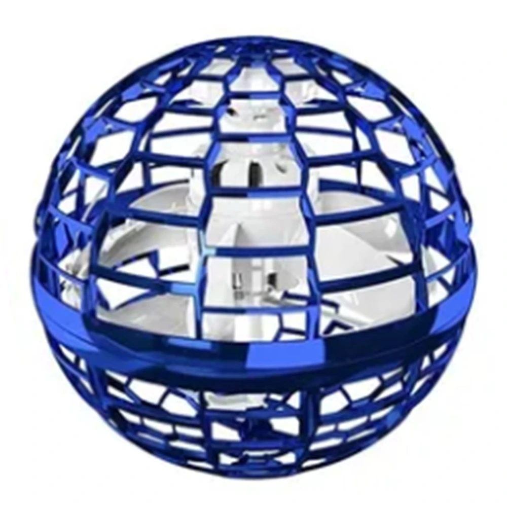 Flying Ball Toy Colorful Light USB Charging Intelligent Sensor Plastic Rotating Flying Ball Globe Blue