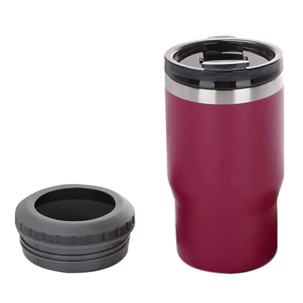 14oz Can Bottle Insulated Holder 304 Stainless Steel Insulated Can Cooler for Outdoor Drinking Car Rose Red