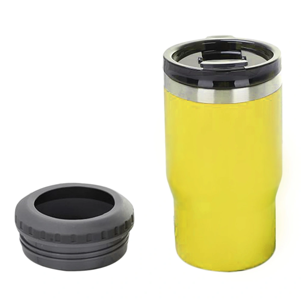 14oz Can Bottle Insulated Holder 304 Stainless Steel Insulated Can Cooler for Outdoor Drinking Car Yellow