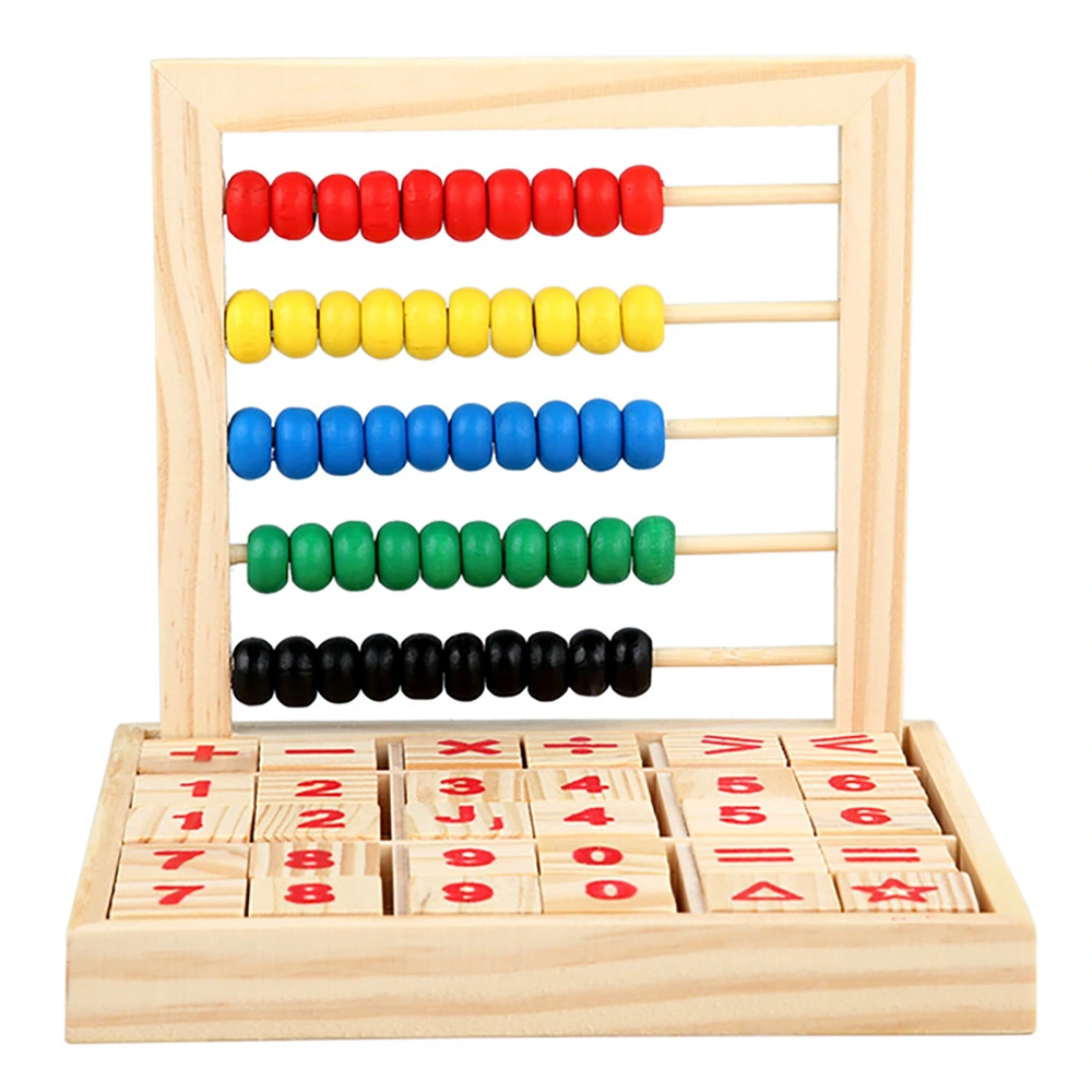 Wooden Math Blocks Educational Early Learning Bright Color Skill Development Math Counting Board Toy