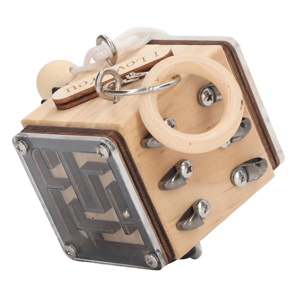 Wooden Sensory Fidget Lock Box Toy Educational Early Learning IQ Training Switch Function Lock Toy